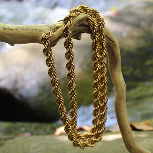 Jewelry Vintage Chunky Gold Twist Rope Necklace Poshmark